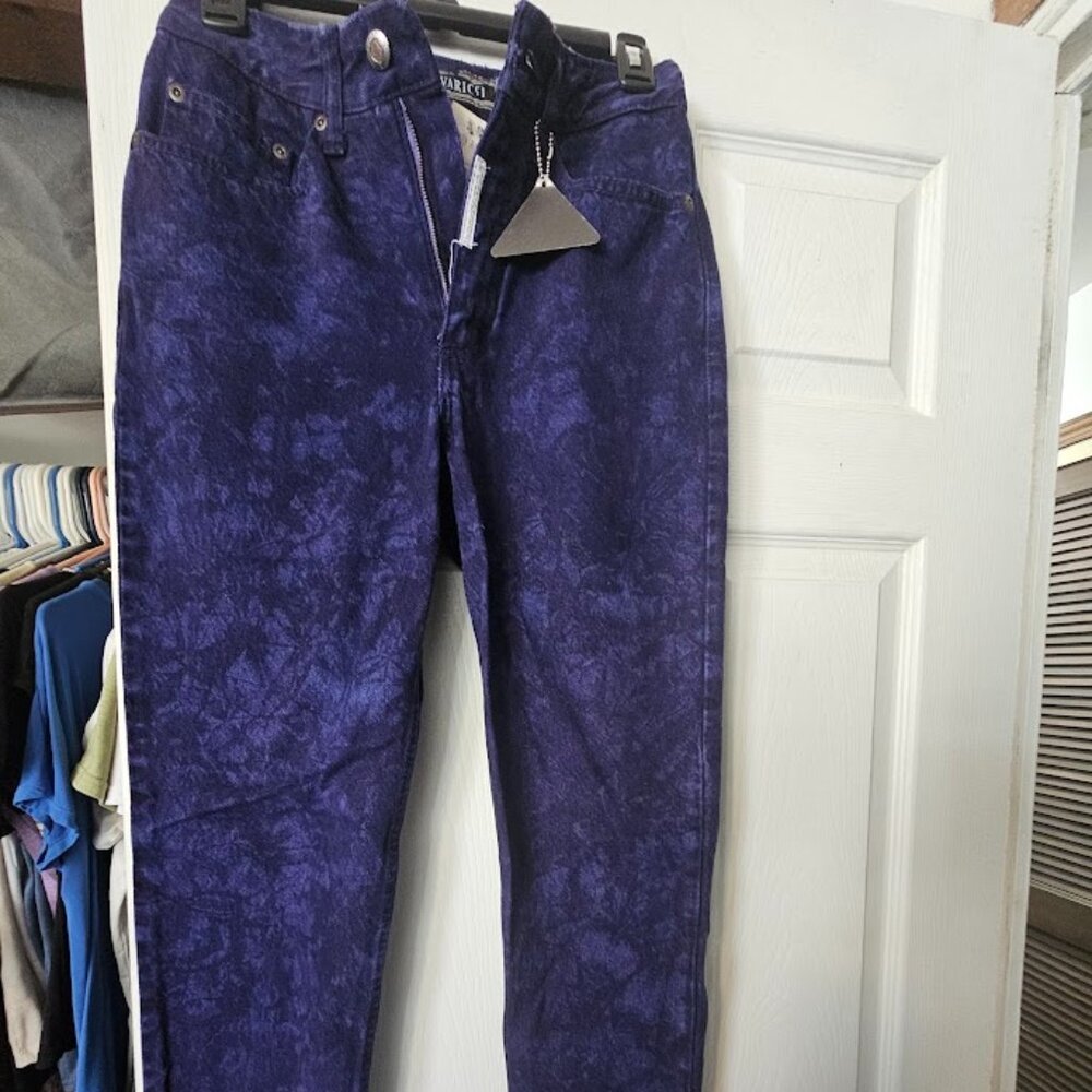 80s Vintage Z Cavaricci Bleach Pattern Jeans Sz 26 Tight Fit NWT Rare
